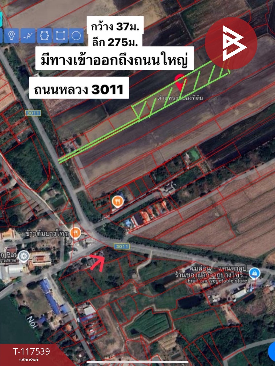 ขายที่ดิน เนื้อที่ 7 ไร่ 2 งาน 34 ตร.วา บางไทร พระนครศรีอยุธยา 7