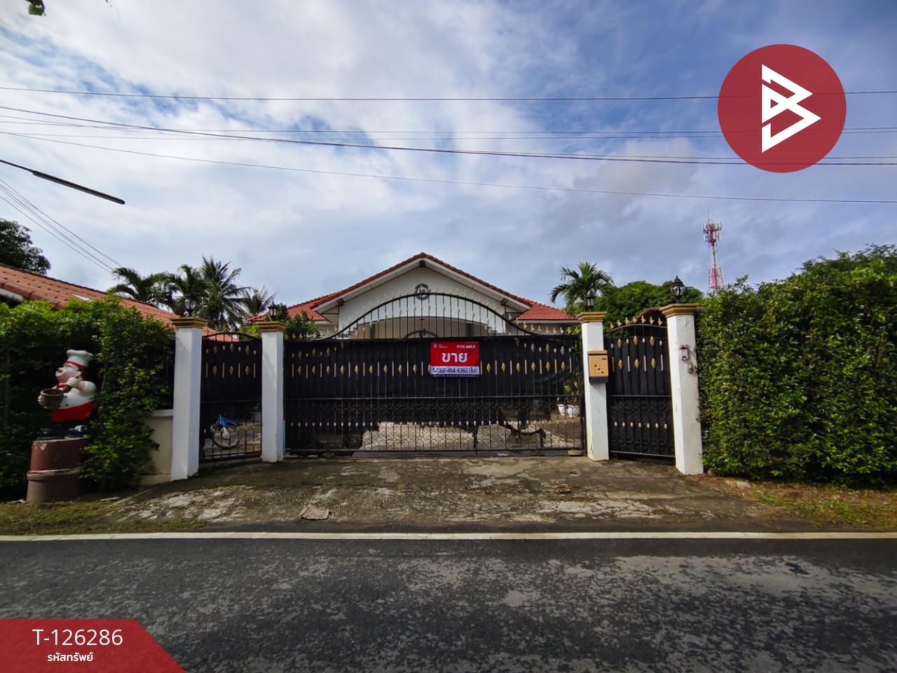 ขายบ้านเดี่ยวพร้อมที่ดิน เนื้อที่ 1 ไร่ 2 งาน 13 ตารางวา  เกาะสำโรง กาญจนบุรี 1