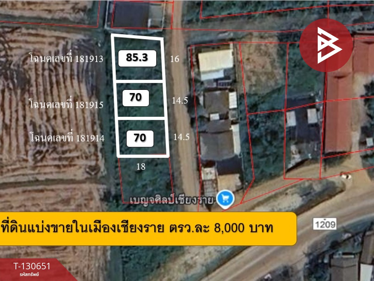 ขายที่ดิน เนื้อที่ 2 งาน 25.3 ตร.วา นางแล เชียงราย 4