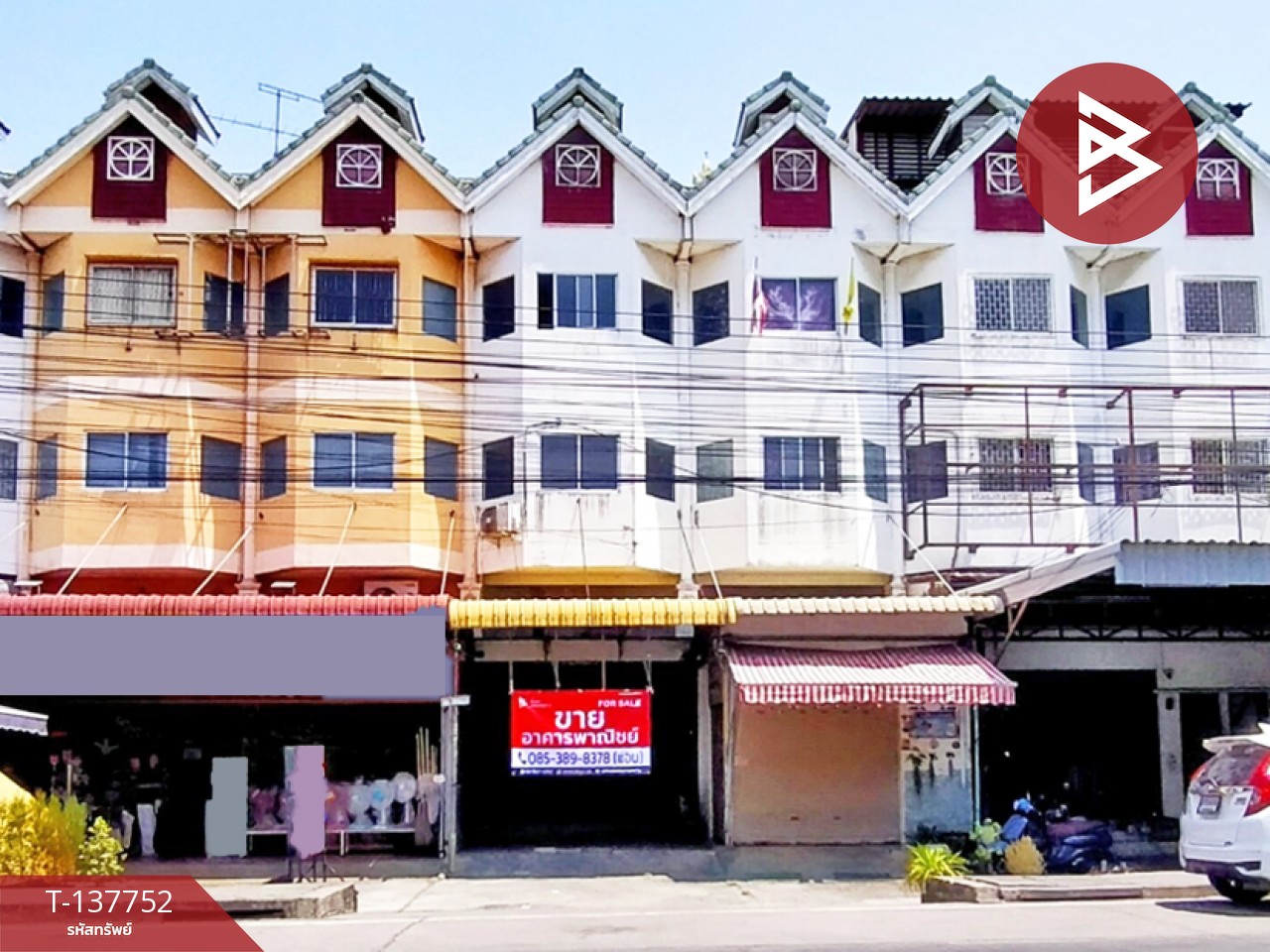 ขายด่วนอาคารพาณิชย์ 4 ชั้น เนื้อที่ 23.5 ตร.วา สมุทรสาคร ติดถนนหน้าหมู่บ้านจิตราเพลส 1