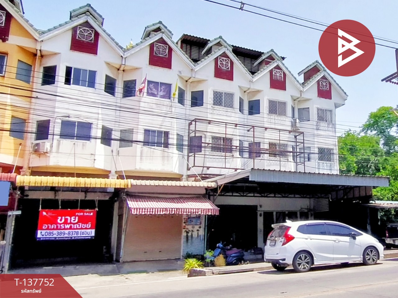 ขายด่วนอาคารพาณิชย์ 4 ชั้น เนื้อที่ 23.5 ตร.วา สมุทรสาคร ติดถนนหน้าหมู่บ้านจิตราเพลส 2