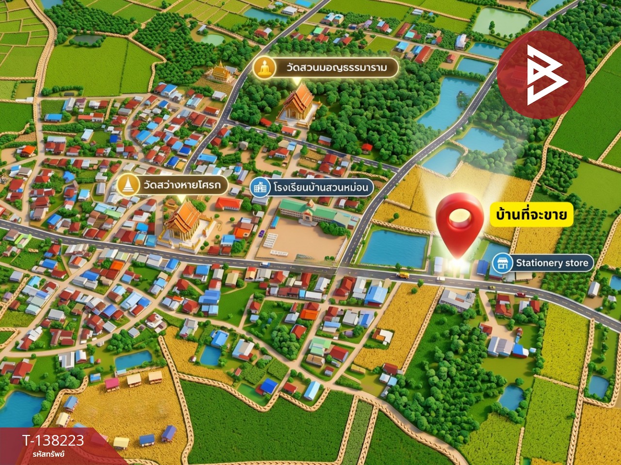 บ้านเดี่ยวพร้อมที่ดิน เนื้อที่ 150.1 ตร.วา อุดรธานี ทำเลทองเชียงแหว-กุมภวาปี 12