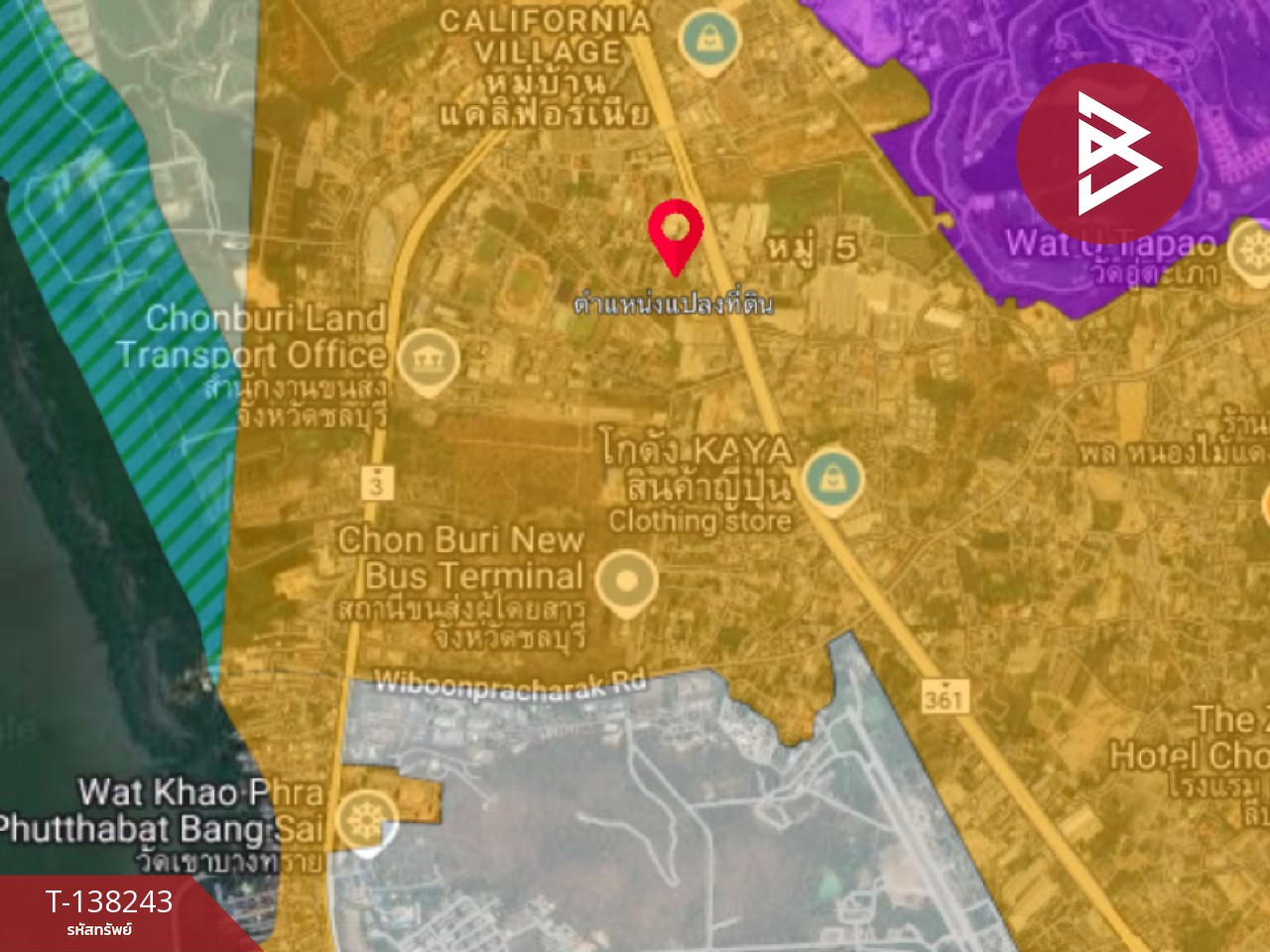 ให้เช่า ที่ดิน เนื้อที่ 3 ไร่ 2 งาน 98 ตร.วา หนองไม้แดง ชลบุรี 1