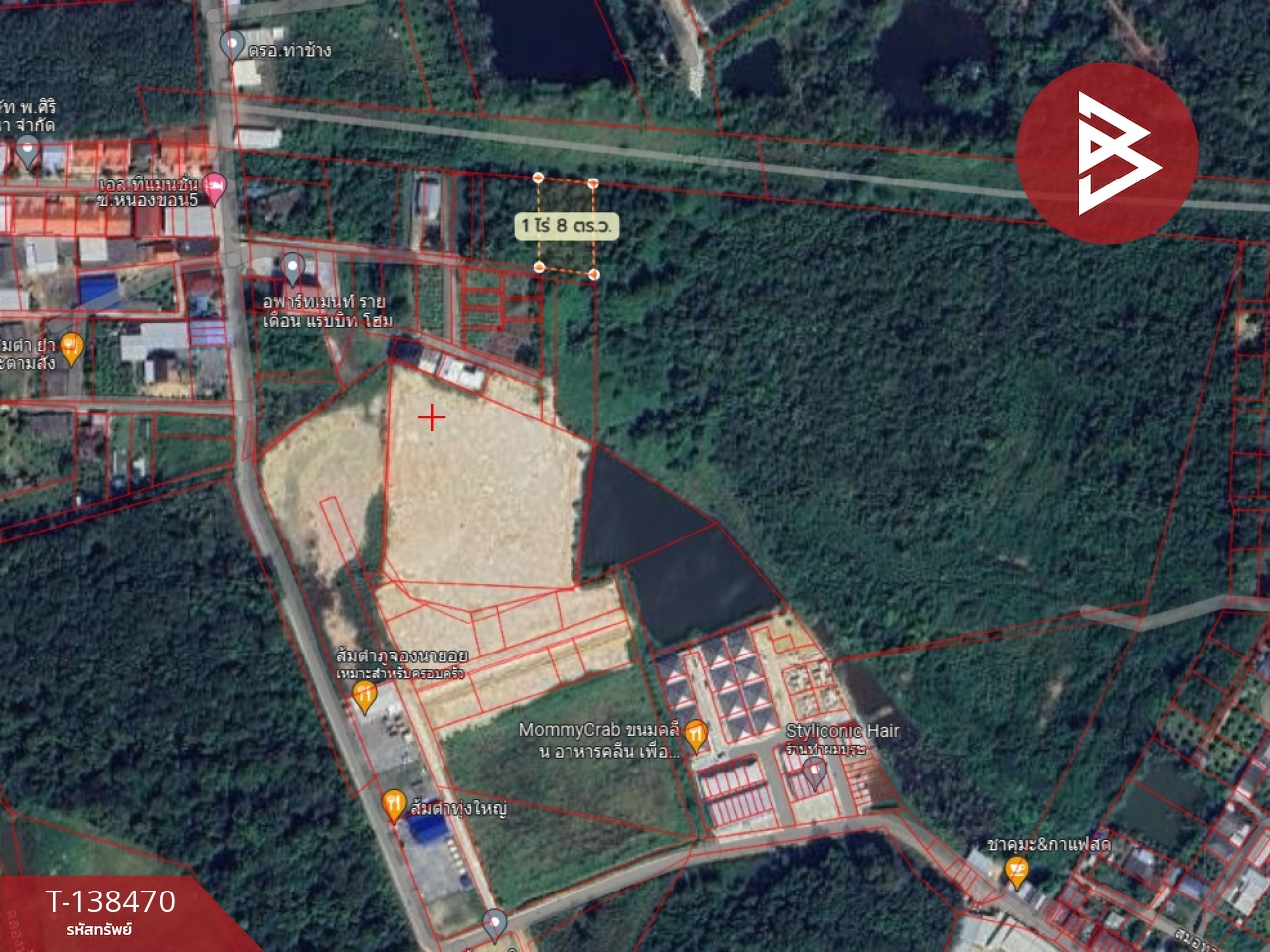 ขายที่ดิน เนื้อที่ 403 ตารางวา จันทบุรี ใจกลางเมืองท่าช้าง พื้นที่สีเหลือง 9