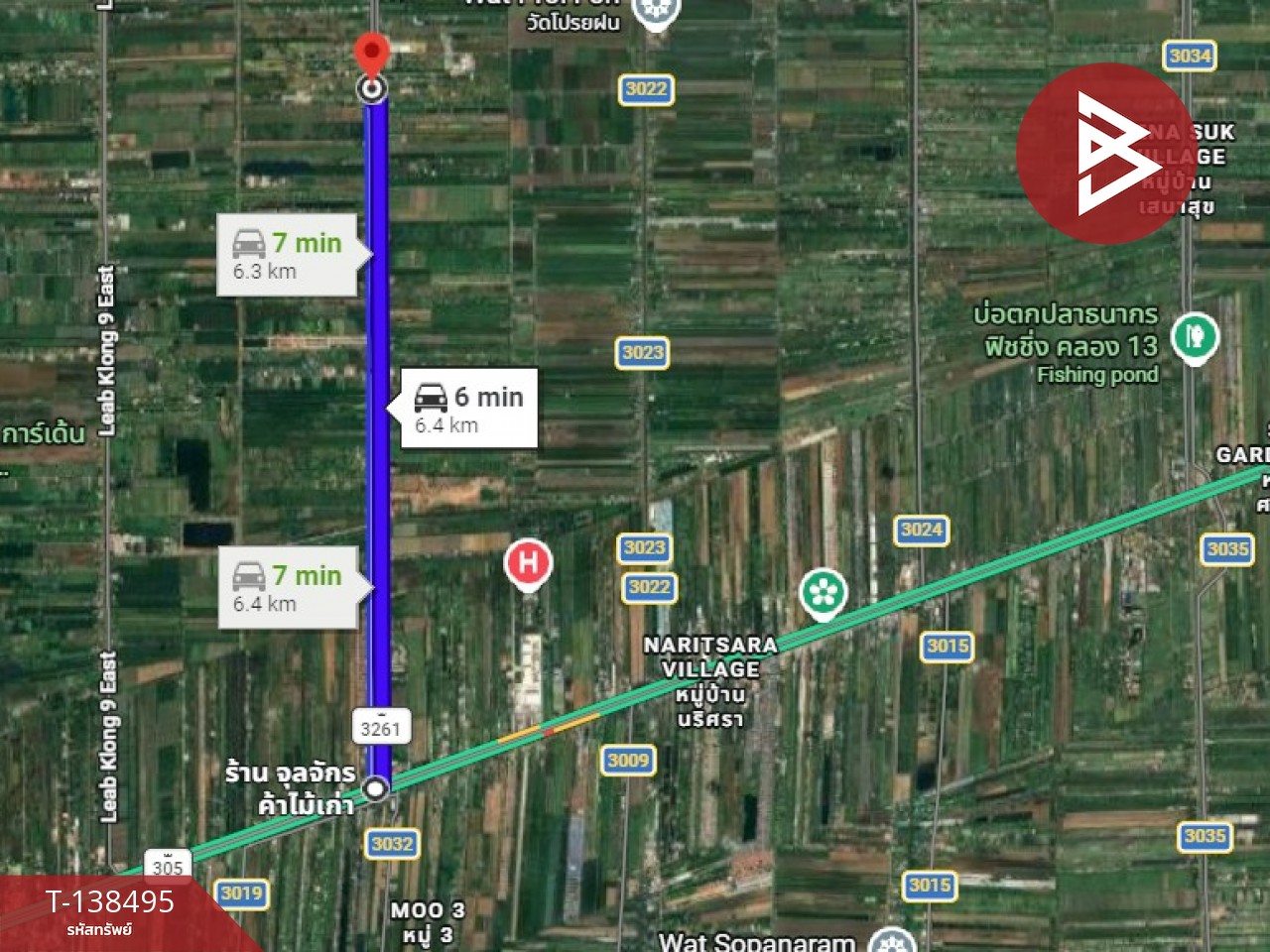 ขายที่ดิน เนื้อที่ 3 งาน 27 ตร.วา หนองเสือ ปทุมธานี 9