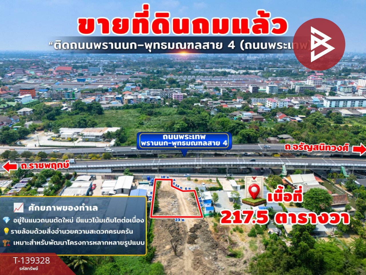 ขายที่ดินติดถนน เนื้อที่ 2 งาน 17.5 ตร.วา ตลิ่งชัน กรุงเทพมหานคร 5