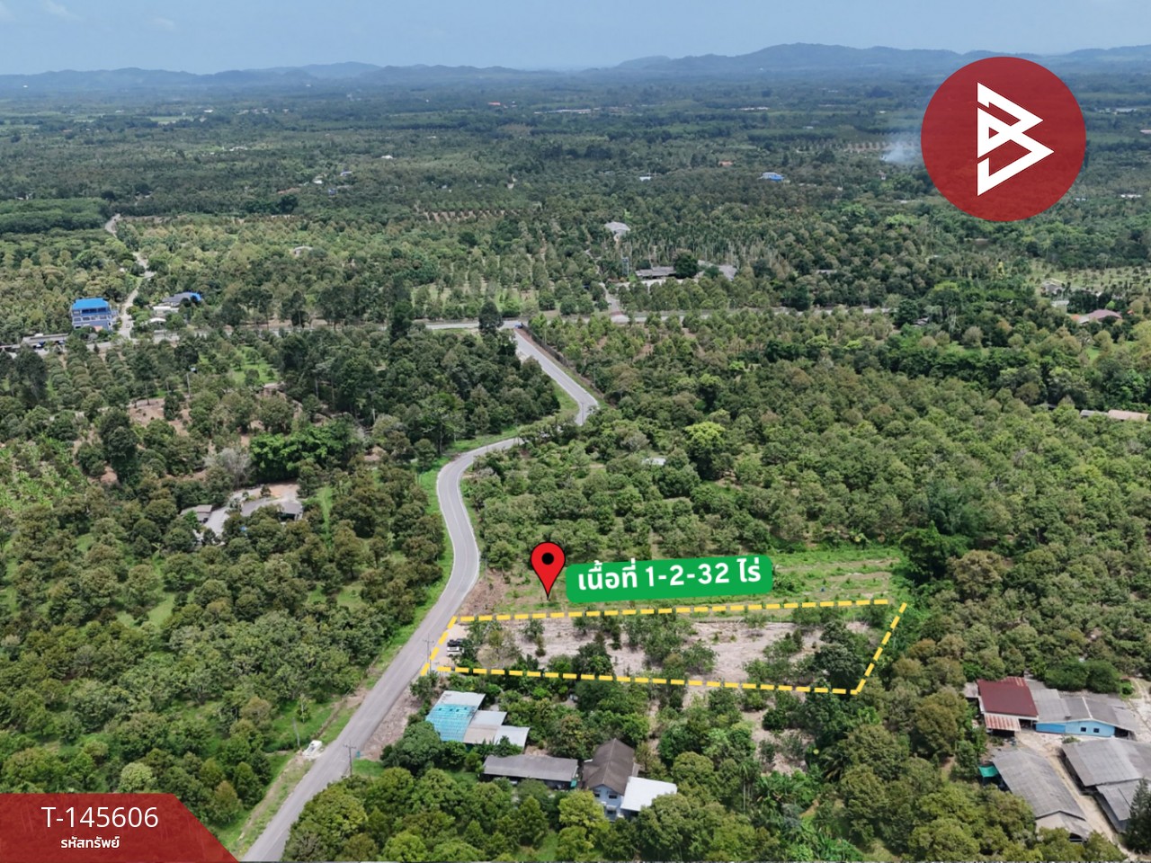 ขายที่ดิน เนื้อที่ 1 ไร่ 2 งาน 32 ตร.วา ท่าใหม่ จันทบุรี