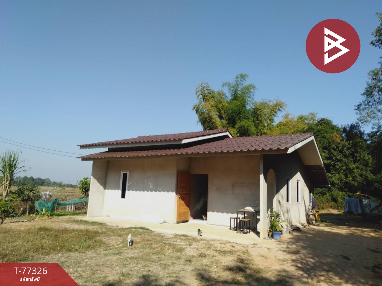 Single-storey detached house for sale, area 200 square wah, Ko Kha District, Lampang Province, spacious area