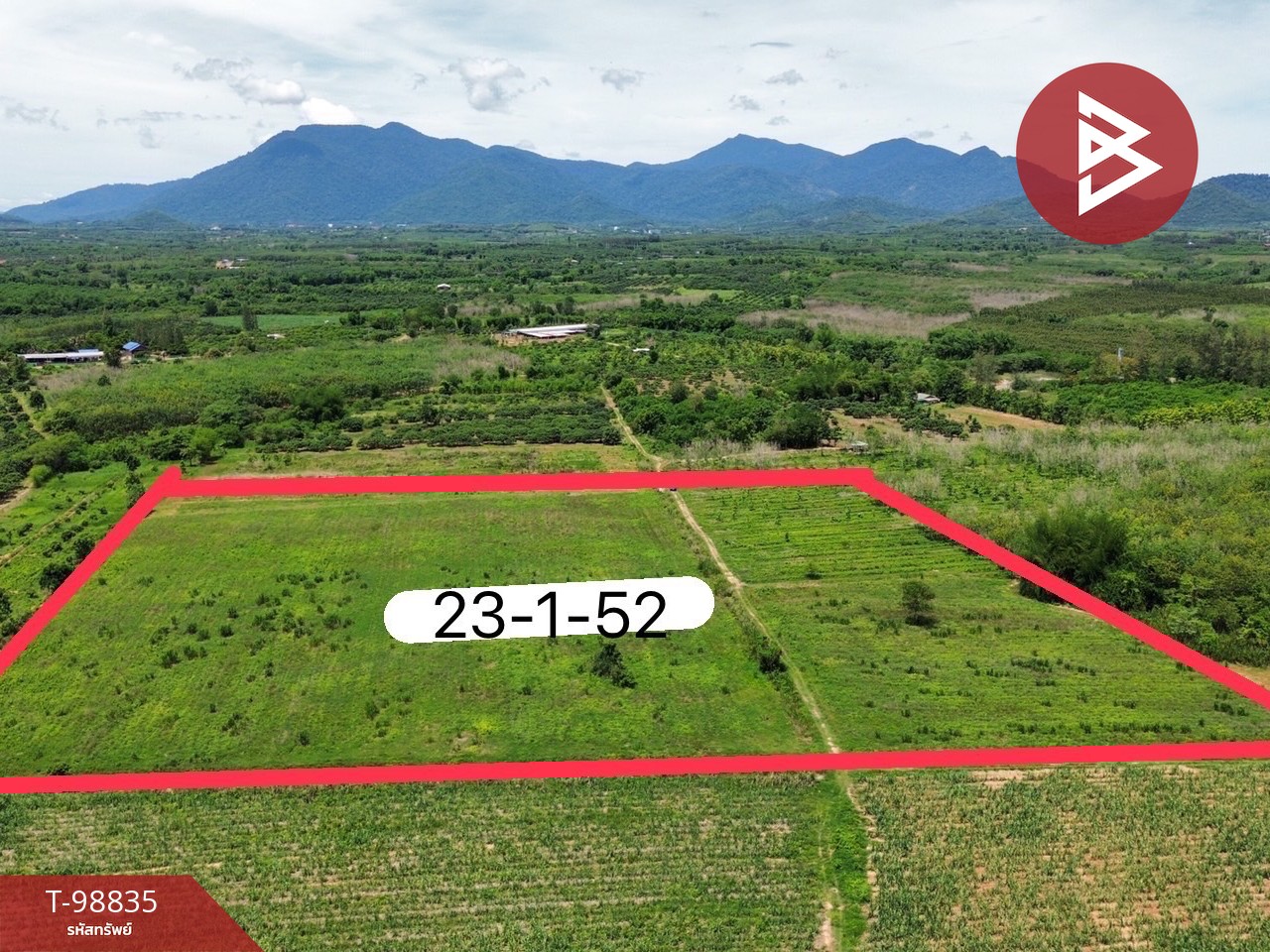 Land for sale, area 23 rai 1 ngan 52 sq m, Soi Dao, Chanthaburi